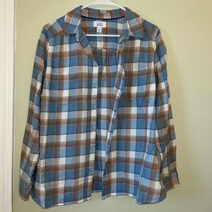 Light Blue and Orange Flannel